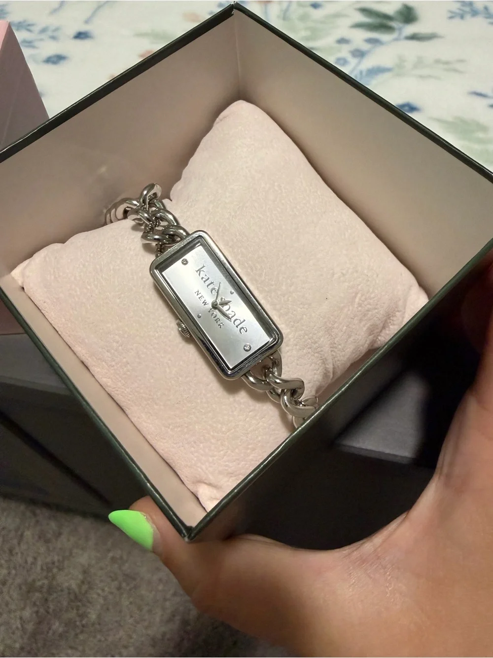 kate spade Silver Rectangular Chain Bracelet Watch